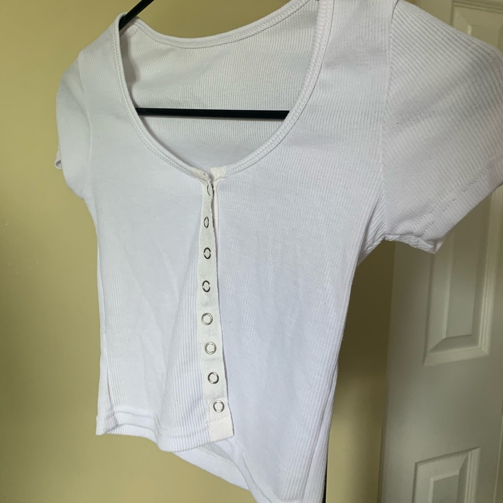 Super Cute White Button Up Top